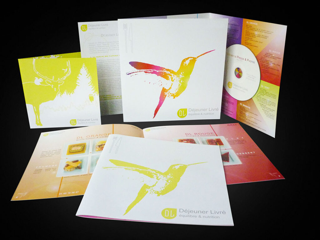 Collection Couleurs et légèreté : plaquette, dossier de presse de lancement et carte de vœux