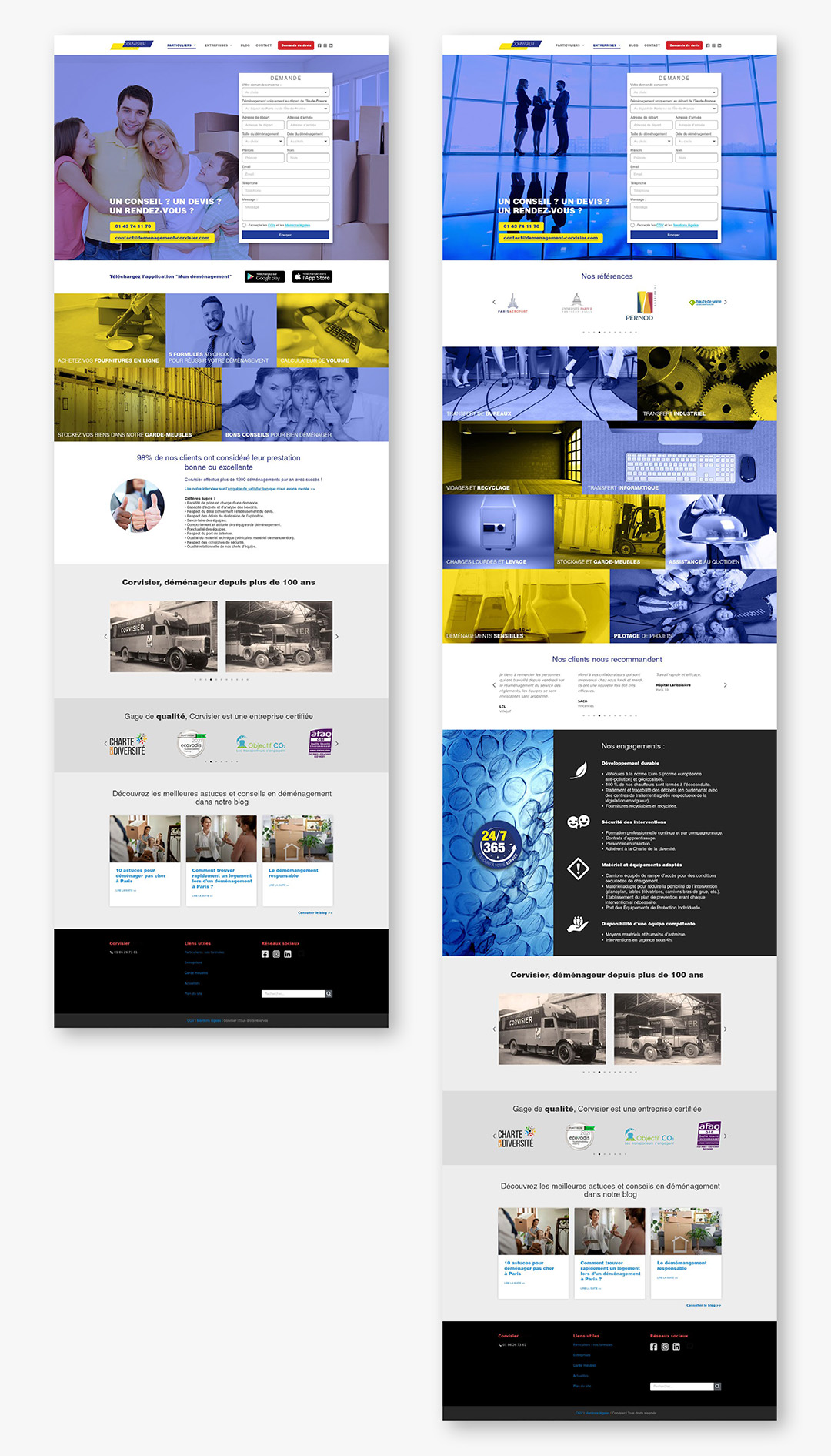 Pages finales Accueil particuliers et entreprises