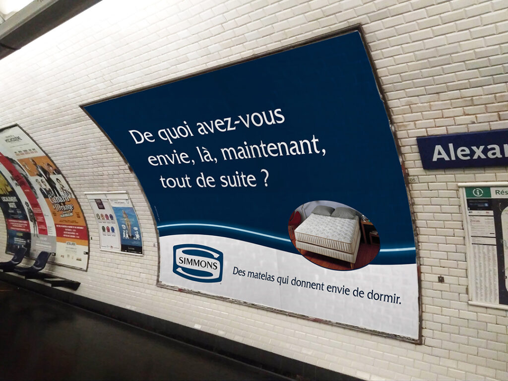 Affiche métro "De quoi avez-vous envie, là, maintenant, tout de suite ?"