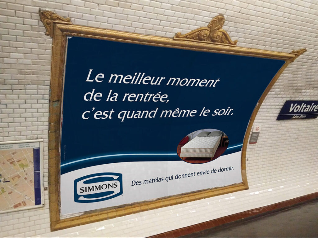 Affiche métro "Le meilleur moment de la rentrée, c'est quand même le soir"